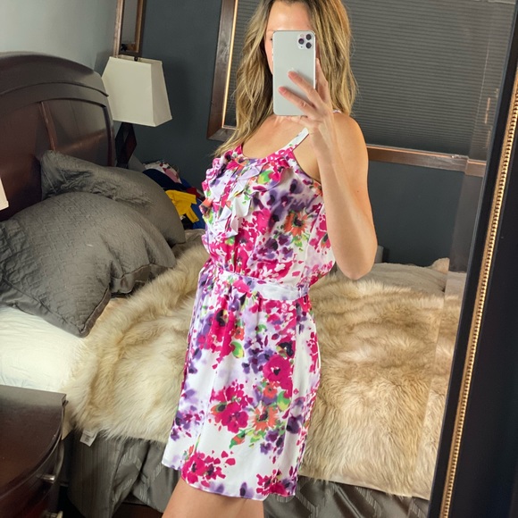 Express Sleeveless Floral Tie Dress, Small - Picture 3 of 12